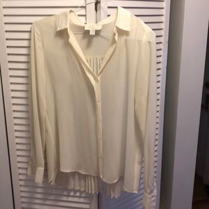 Olive and oak button down blouse with pleated back